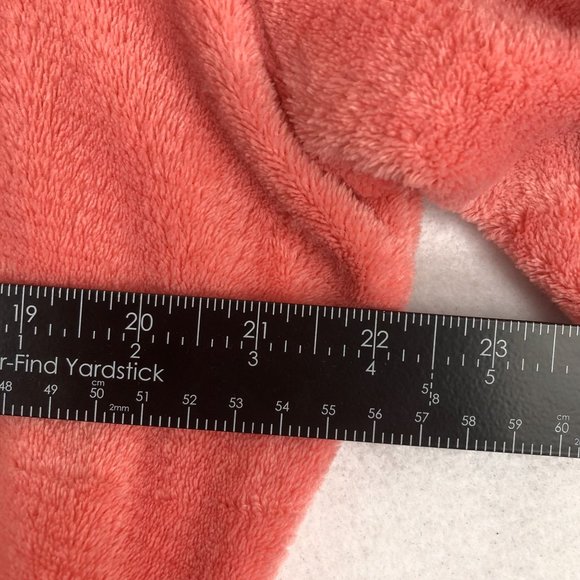 Dip Sleepwear Women's Size Large Peach Pink Plush Belted Patch Pocket Bathrobe - Picture 5 of 9